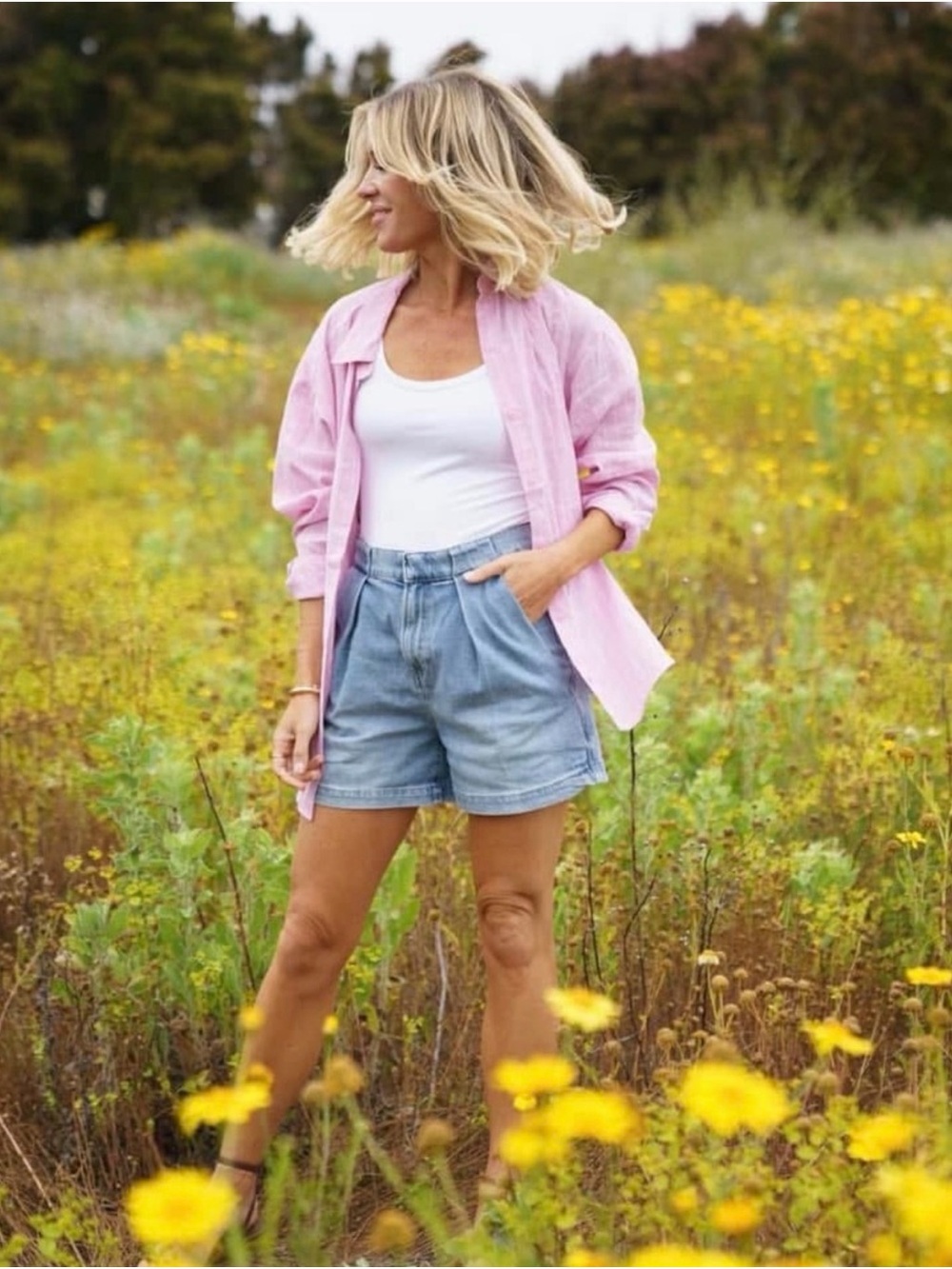 Express Portofino Boyfriend Shirt – Pink Striped